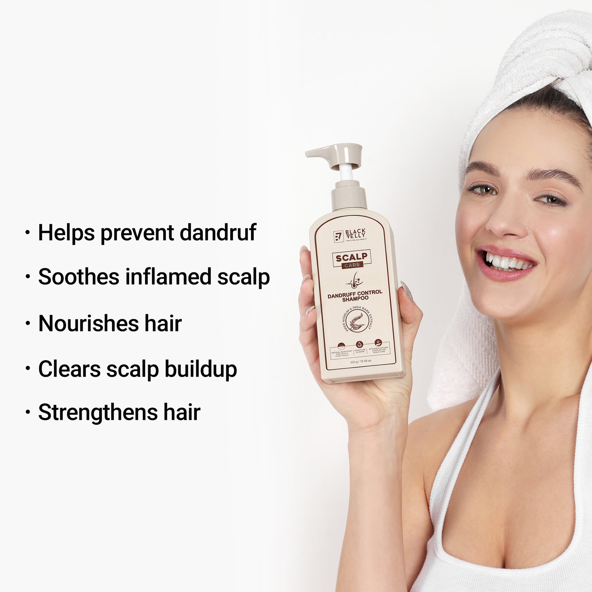 Scalp Care Dandruff Control Shampoo with Piper Nigrum & Inga Bark - 300 g