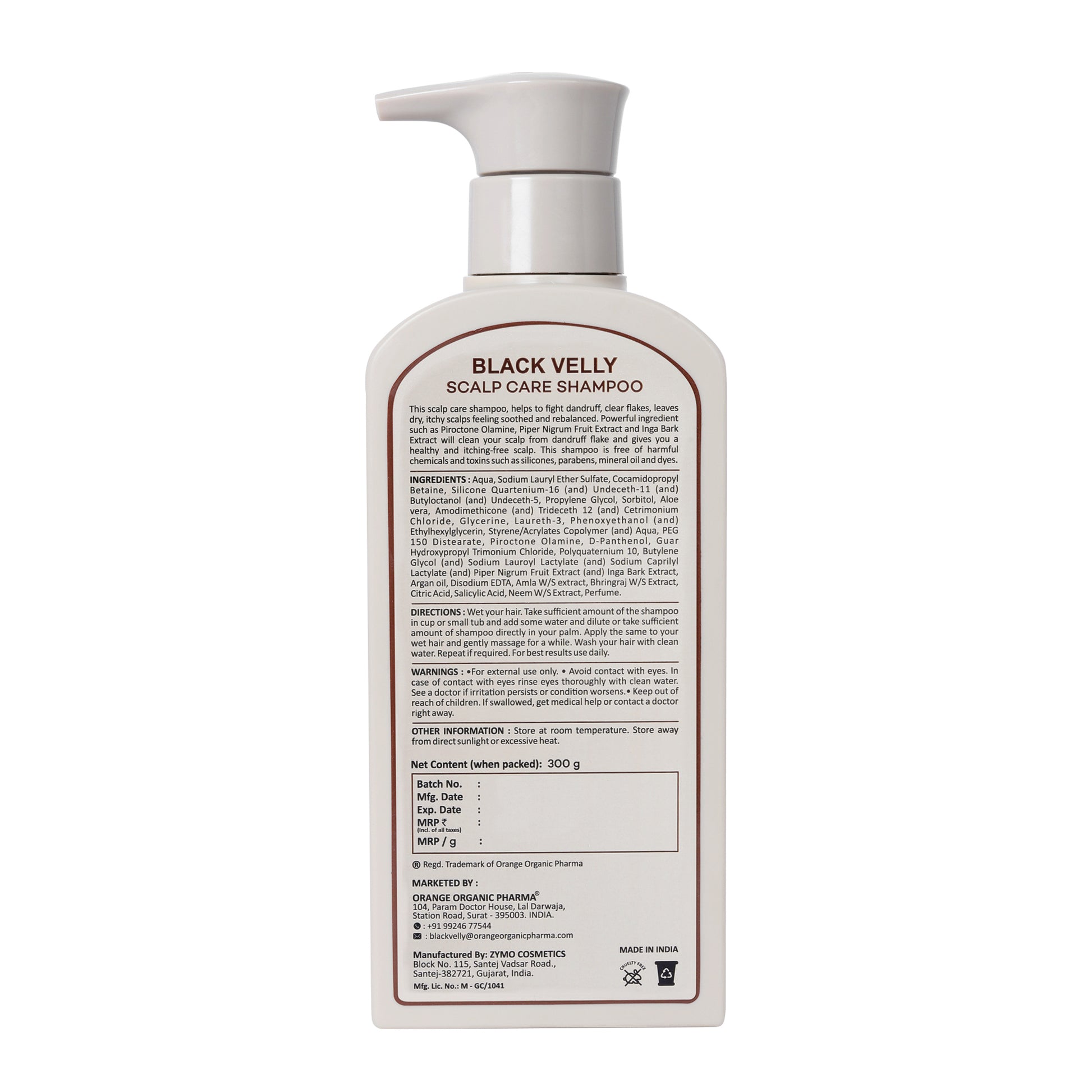 Scalp Care Dandruff Control Shampoo with Piper Nigrum & Inga Bark - 300 g