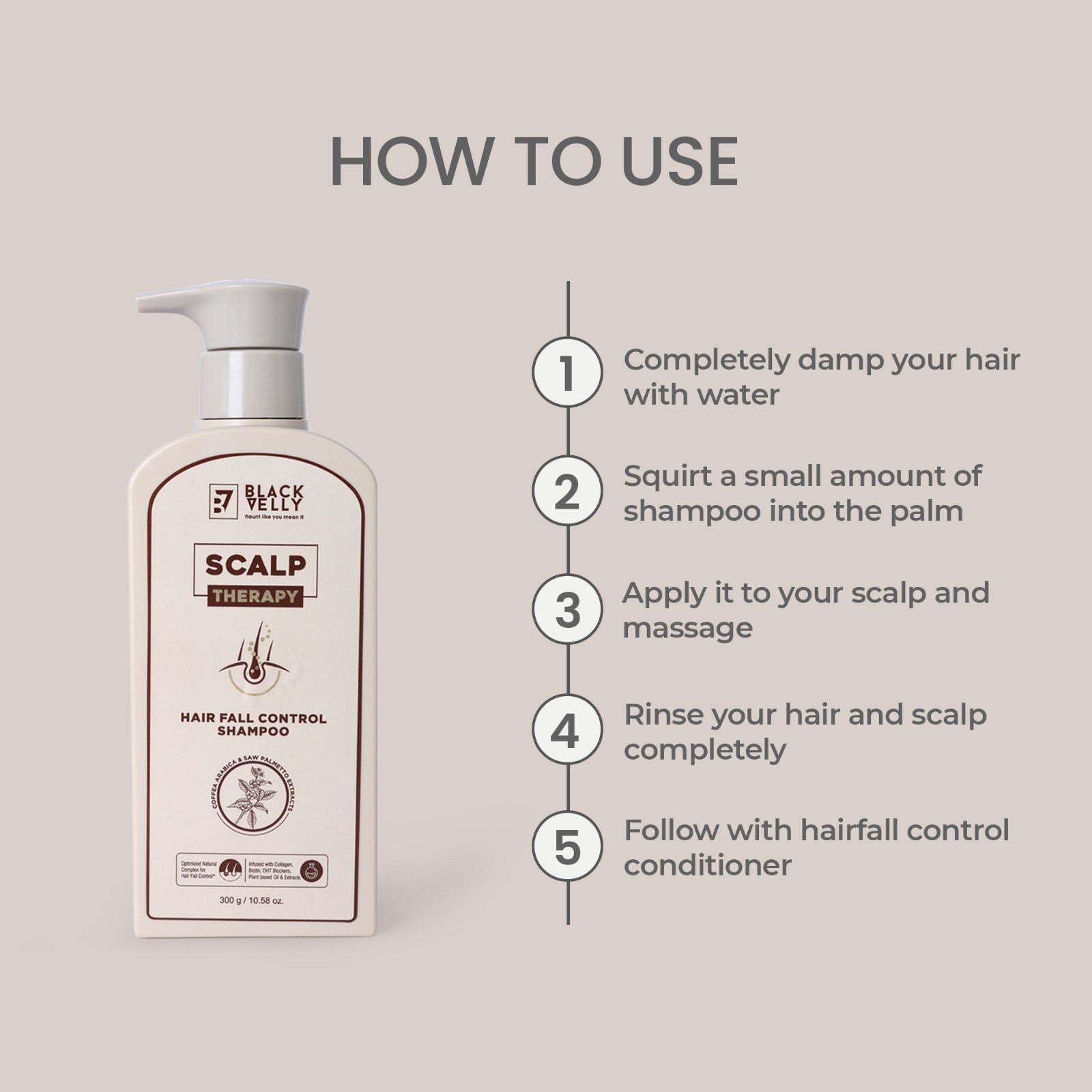 Scalp Therapy Hairfall Control Shampoo with Coffea Arabica & Biotin - 300 g