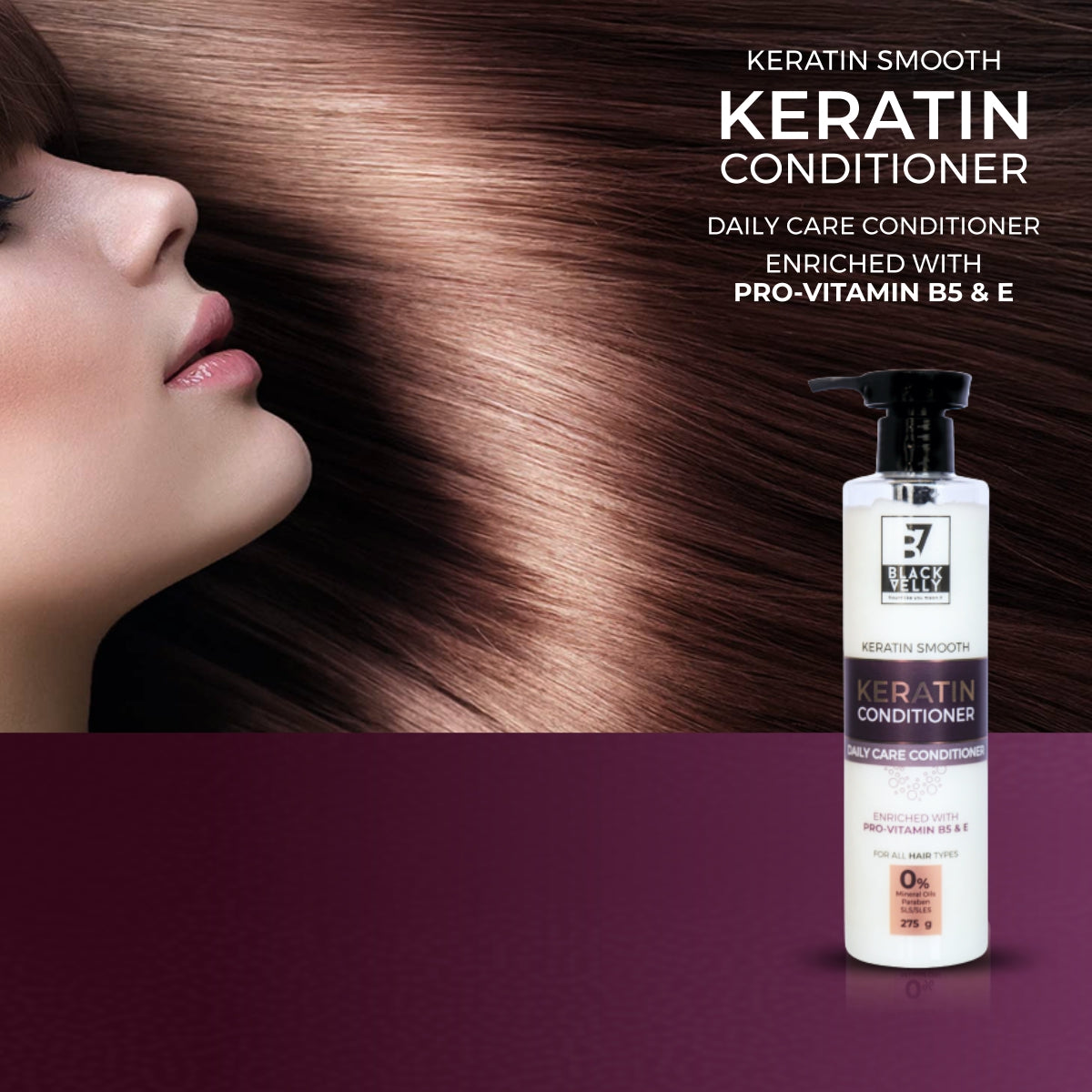 Keratin Smooth Daily Care Conditioner with Pro-Vitamin B5 & E - 275 g