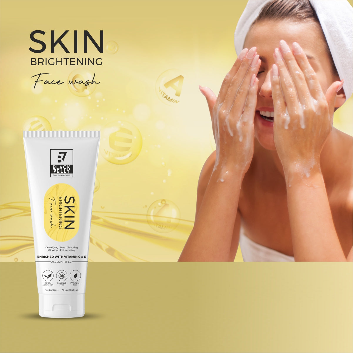 Detoxifying Skin Brightening Face Wash with Vitamin C & E - 70g