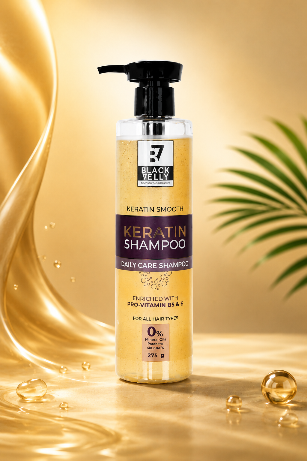 Keratin Smooth Daily Care Shampoo with Pro-Vitamin B5 & E - 275 g