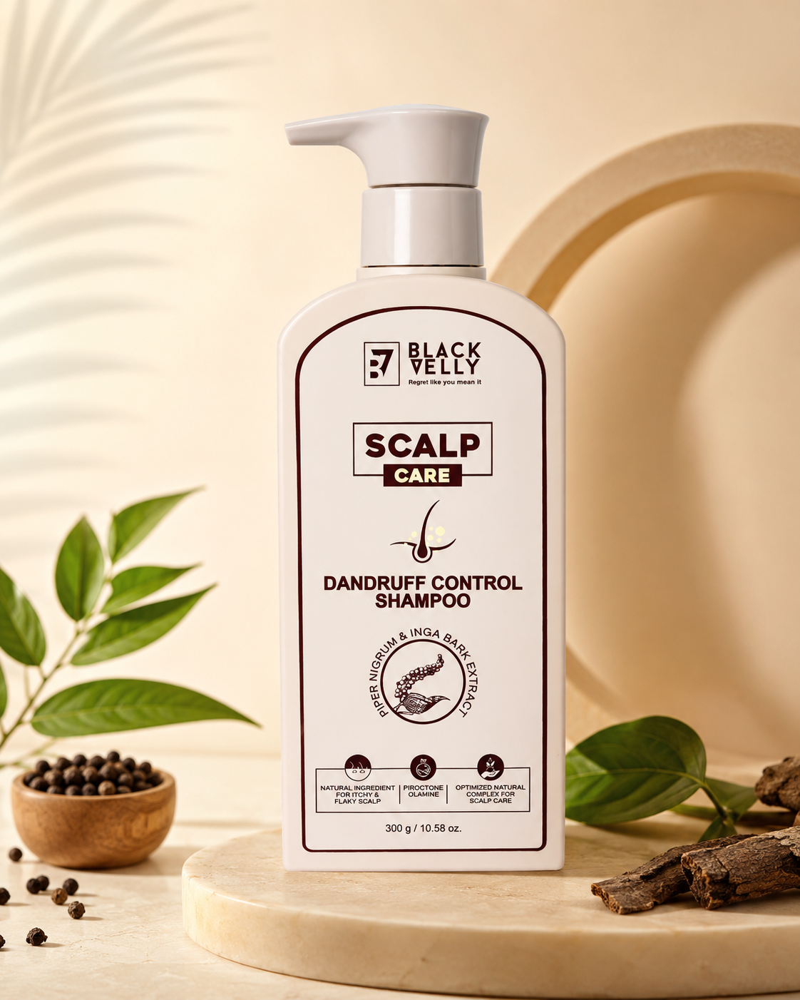 Scalp Care Dandruff Control Shampoo with Piper Nigrum & Inga Bark - 300 g